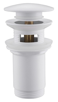 Донный клапан ABBER AF0010W с переливом, белый матовый