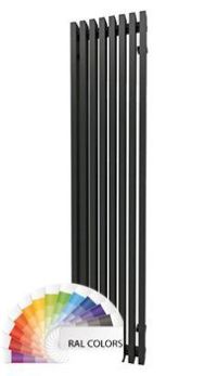 Радиатор стальной вертик. TONI ARTI Noche 8 секций, ниж. правое подключ. 388/1000, 0.83 кВт, черный
