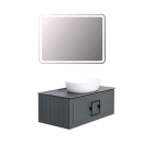 Комплект мебели со столешницей TONI ARTI Cantu+Noche 90 серый матовый, черная ручка